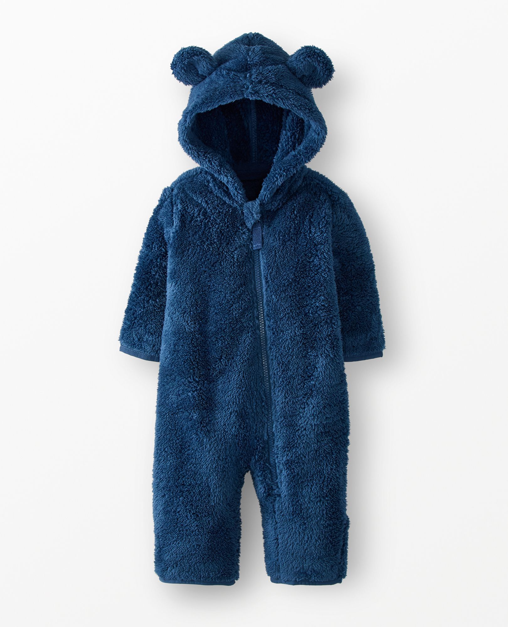 Baby Marshmallow Fleece Romper in Midnight Blue - main