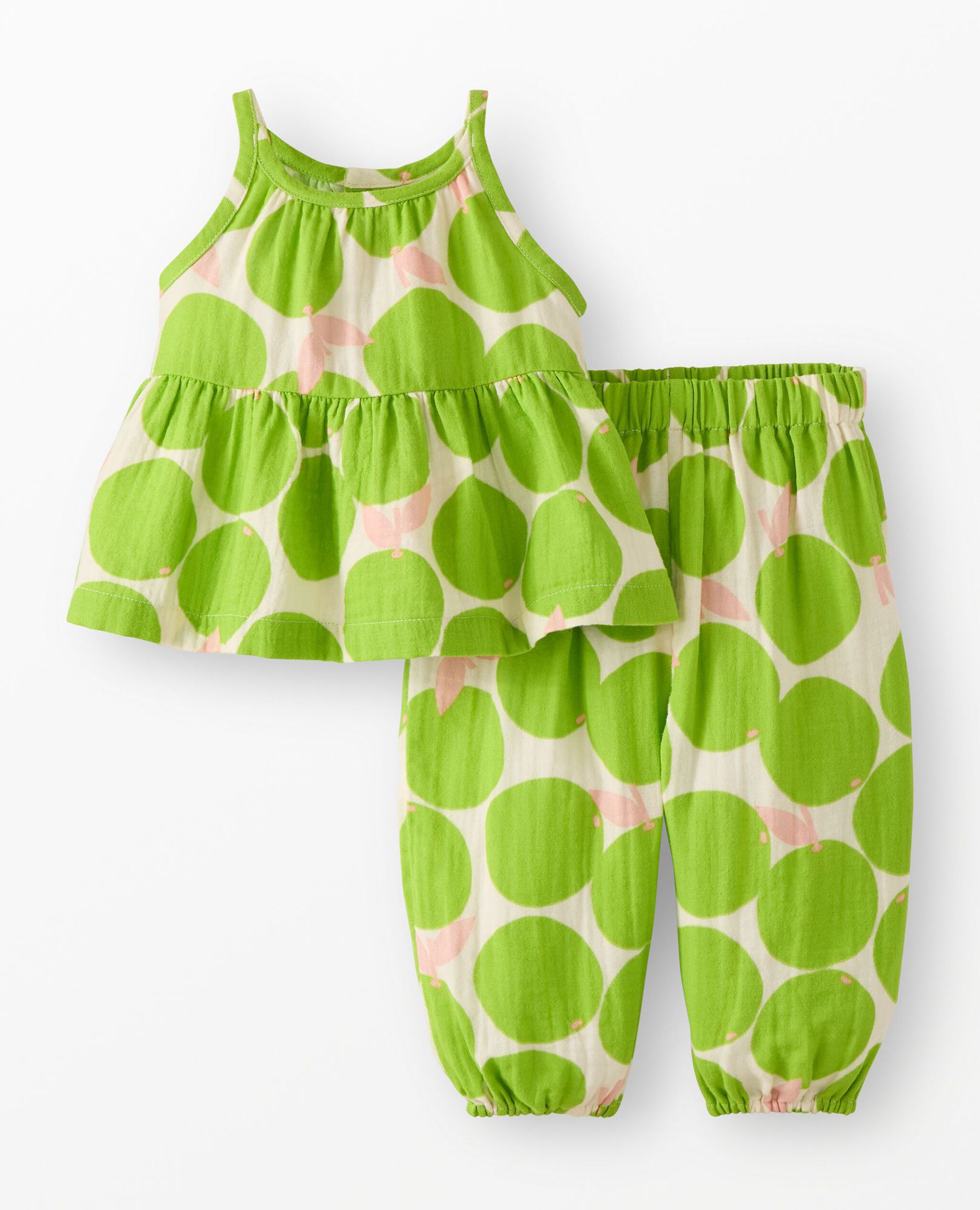 Baby Sleeveless Muslin Top & Balloon Pants Set in Summer Pomelo - main