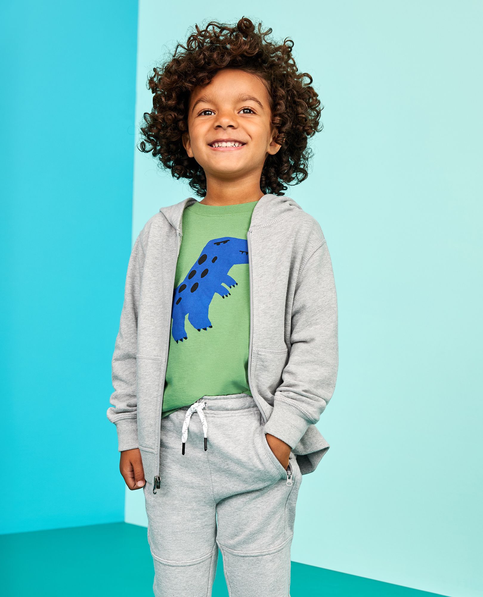 French Terry Hoodie in Heather Grey - main