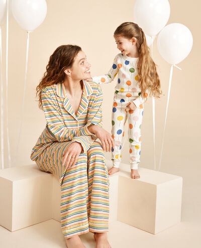 Women's Long Sleeve Pajama Set in HannaSoft™ in Summer Rainbow Stripe - main