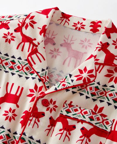 Adult Holiday Flannel Pajama Top in Dear Deer - main