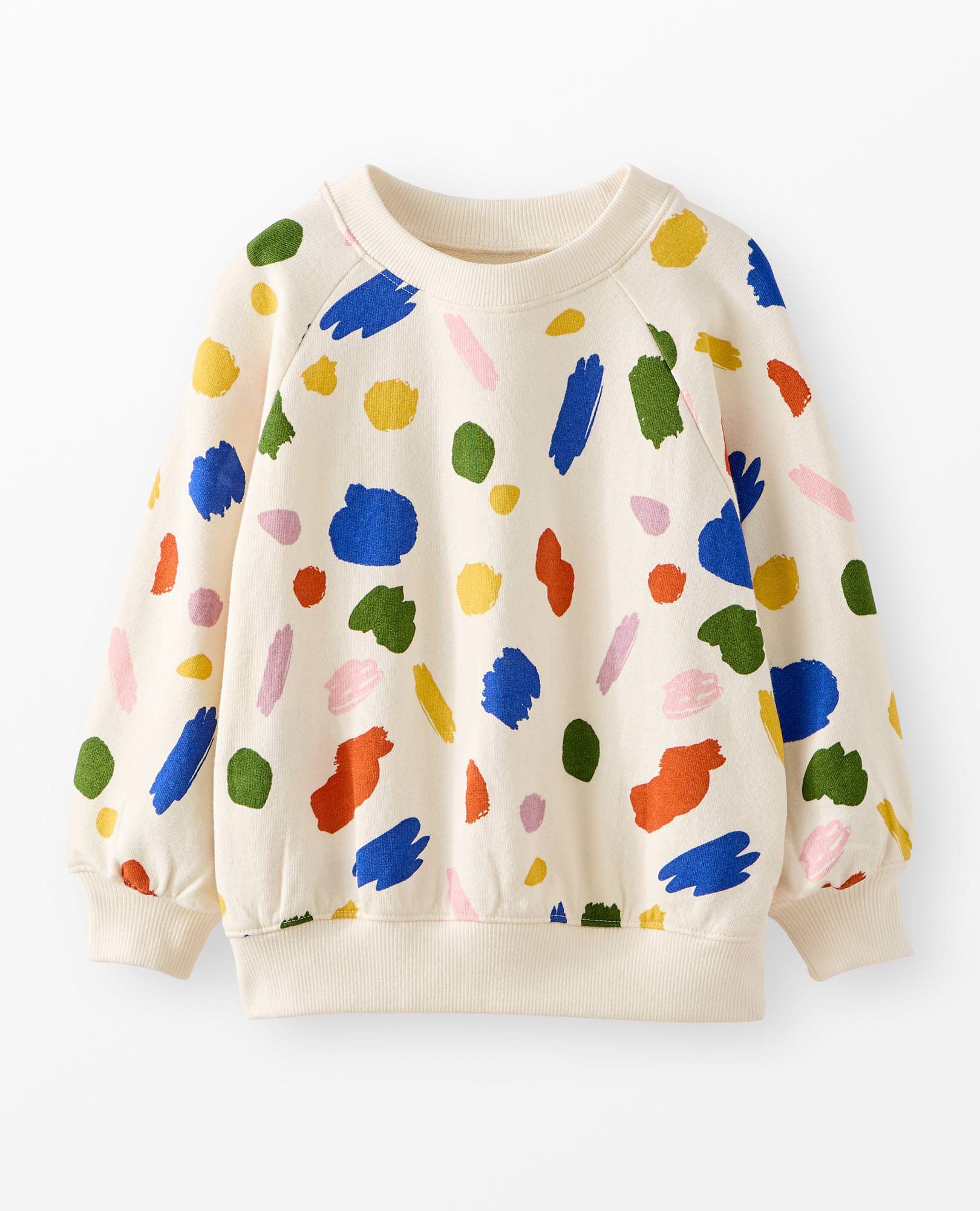 French Terry Bubble Sweatshirt in Art Class on Ecru - main