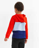 Colorblocked Hoodie In Cotton Jersey in Tangy Red Multi - main