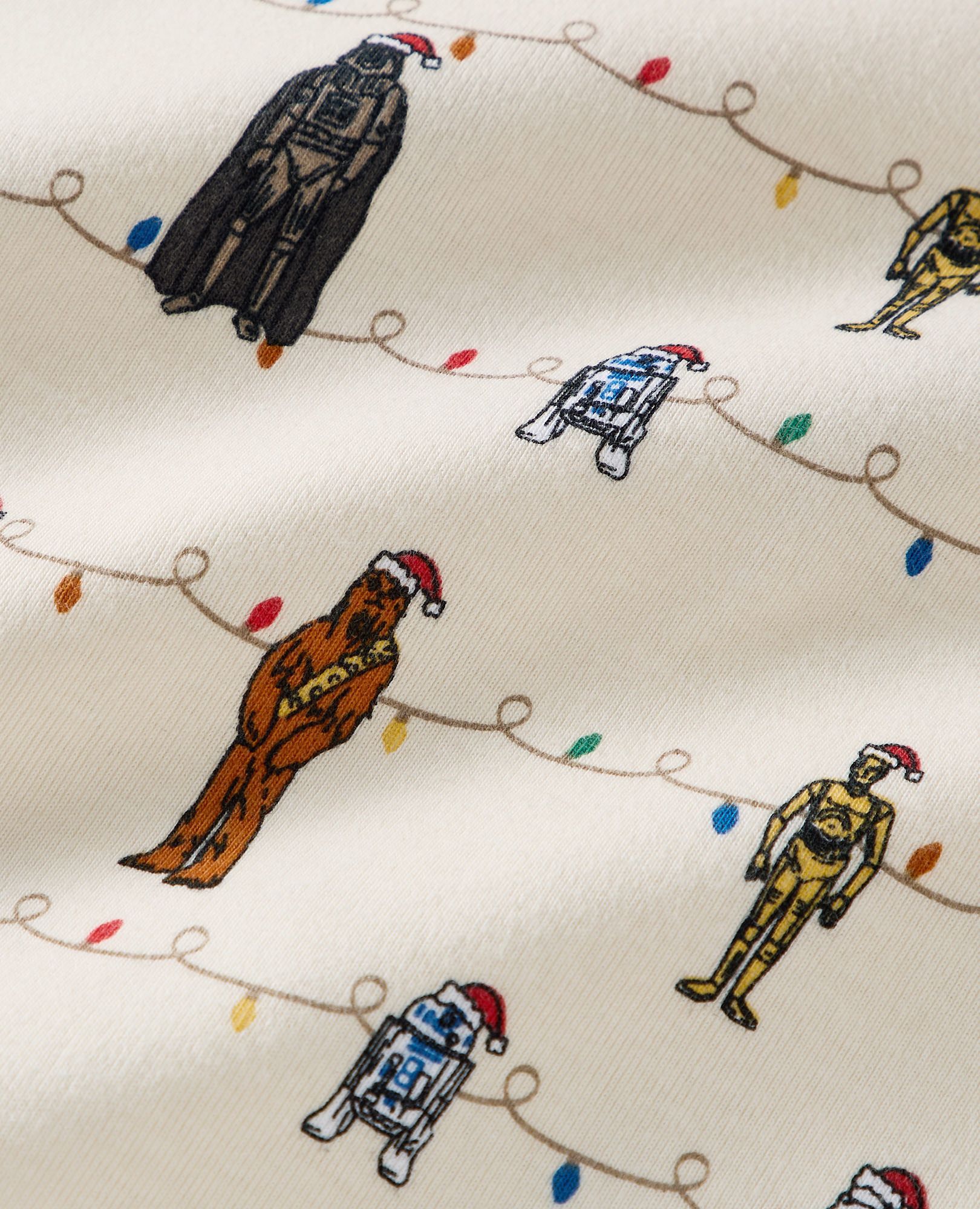 STAR WARS™ Holiday HannaJams™ Pajama Set in Star Wars String Lights on Ecru - main