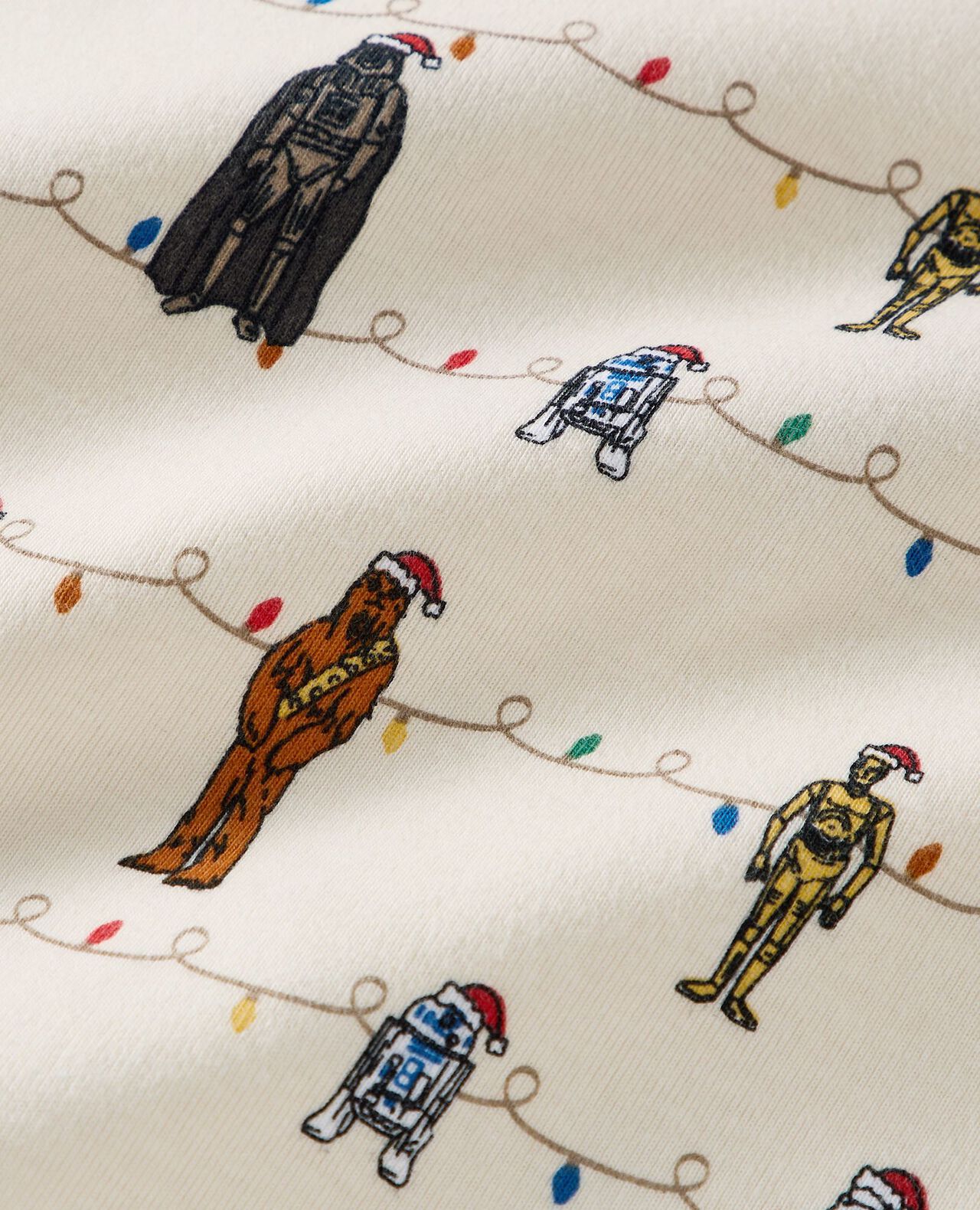 STAR WARS™ Holiday HannaJams™ Pajama Set in Star Wars String Lights on Ecru - main