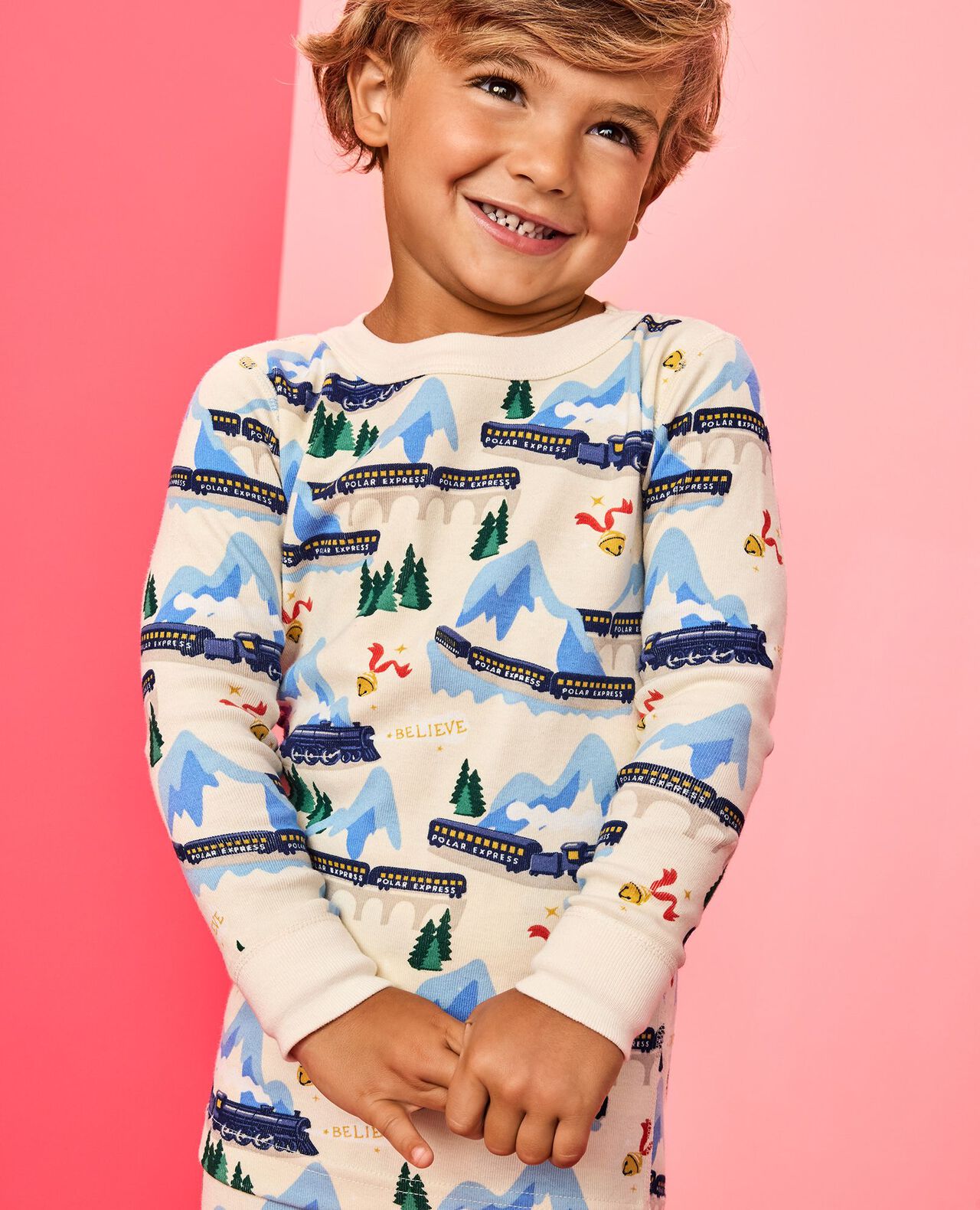 The Polar Express HannaJams™ Pajama Set in Polar Express on Ecru - main
