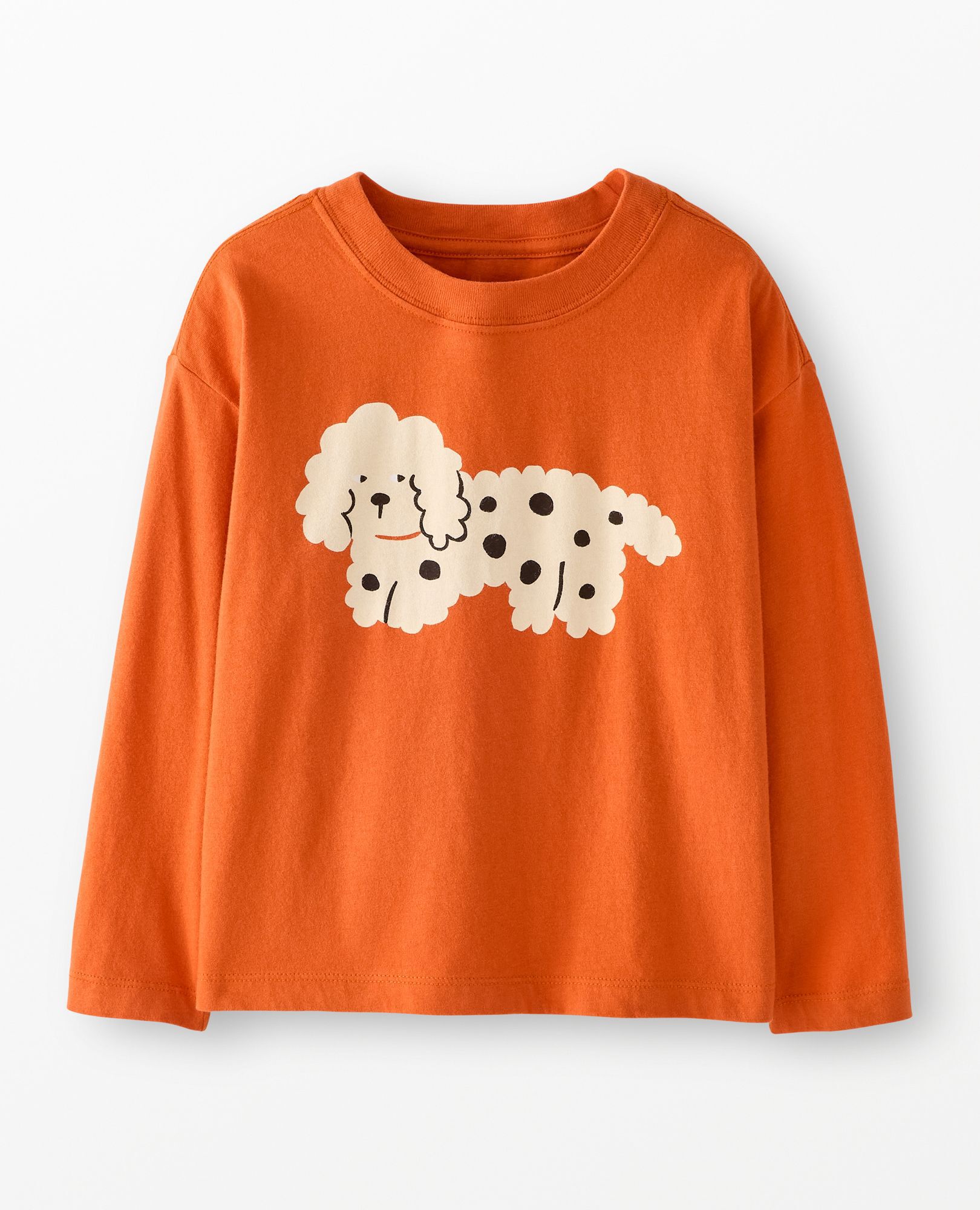 Long Sleeve Relaxed Fit Graphic T-Shirt in Cute Dogs on Bisque - main