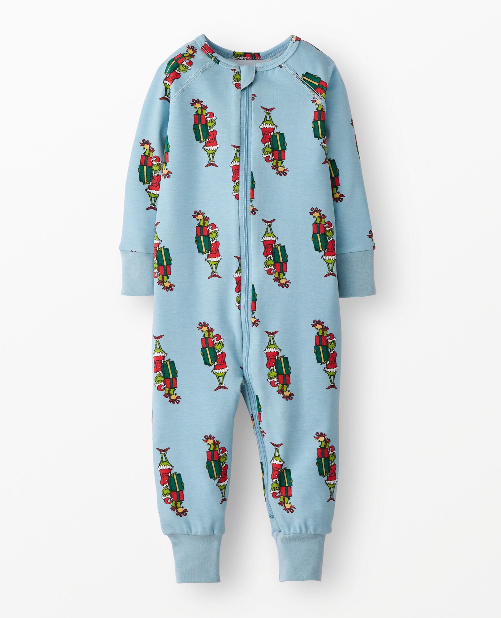 Dr. Seuss Grinch HannaSoft™ Stretch Sleeper in Grinch Presents on Blue - main
