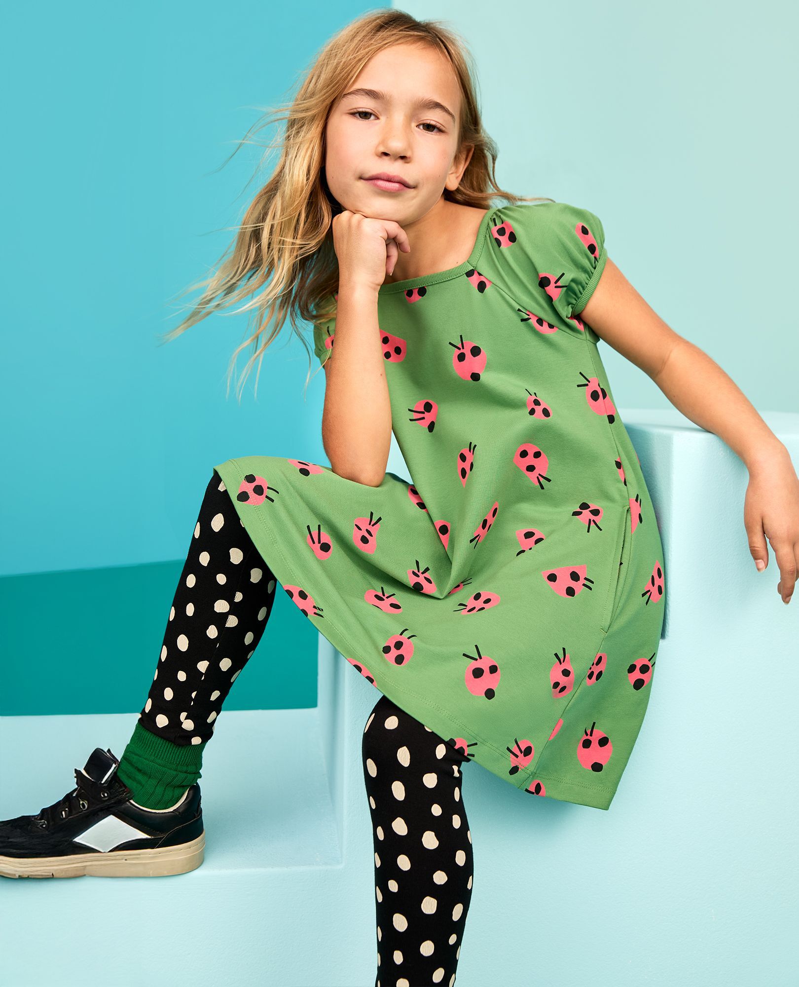 Leggings in Spots on Black - main