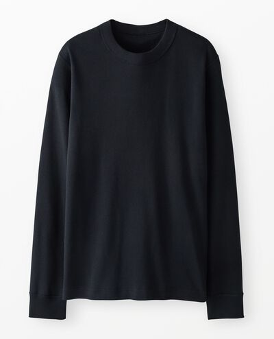 Adult Long John Pajama Top in Black - main