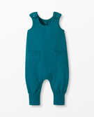 French Terry Pocket Overalls in Trek Teal - main