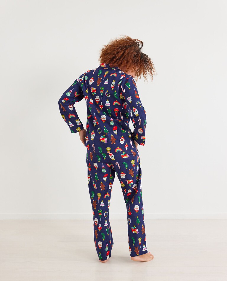 Adult Unisex Holiday Flannel Pajama Pant in Heirloom Ornaments - main