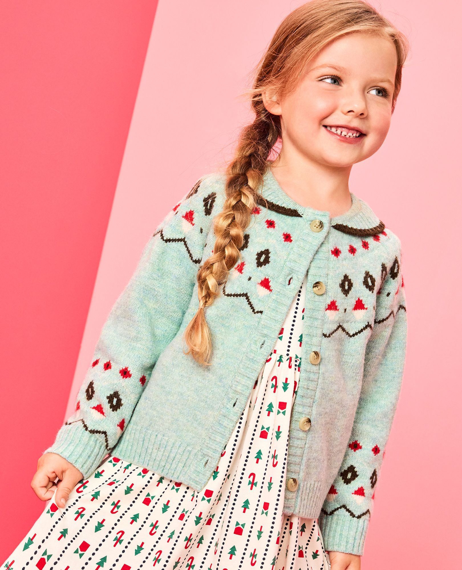 Collared Fair Isle Cardigan in Winter Fair Isle - main