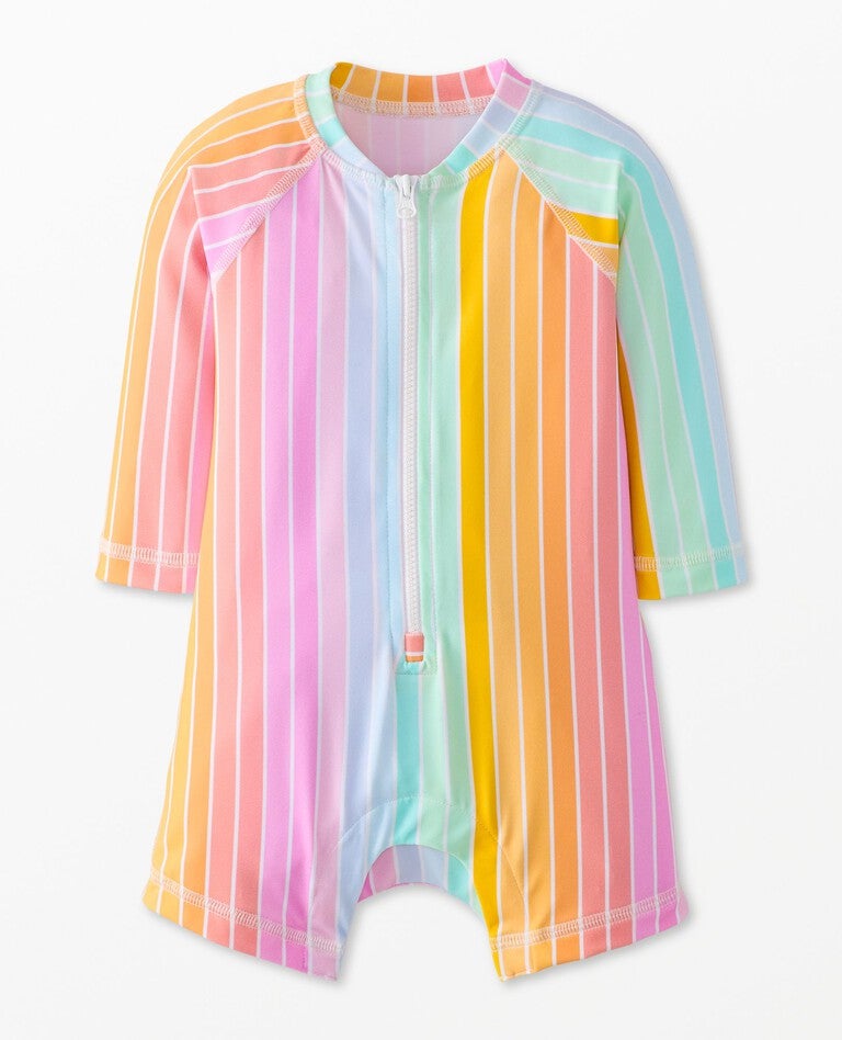 Baby Rashguard Swimsuit in Ombre Rainbow Stripe - main