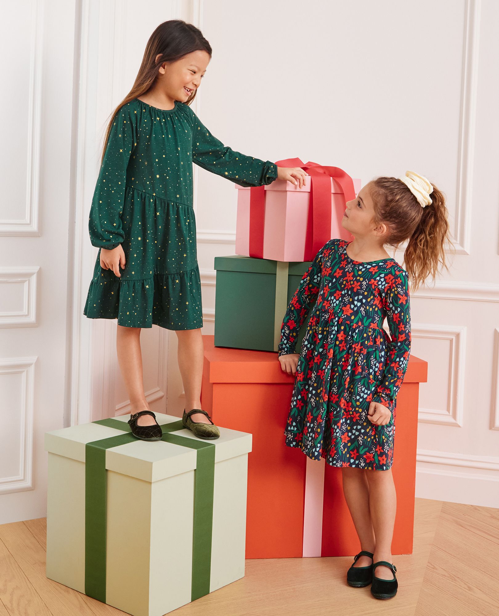 Long Sleeve Sparkle Tiered Dress | Hanna Andersson