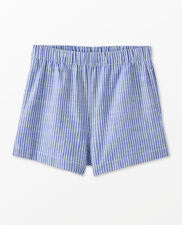 Poplin Shorts in French Blue/Ecru - main