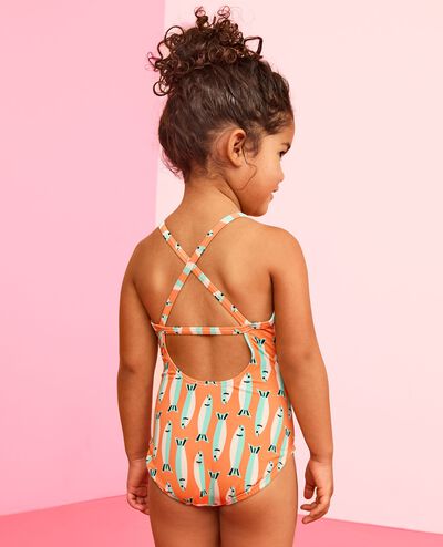 One-Piece Swimsuit in Sardines on Orange - main