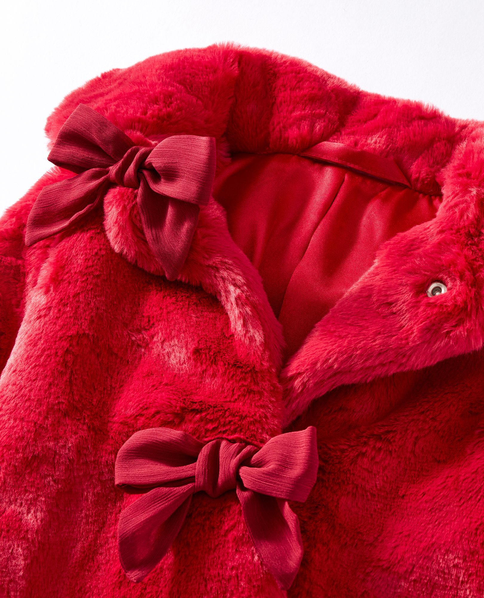 Faux Fur Bow Coat - thumbnail 3