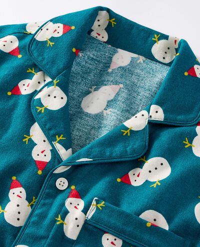 Adult Holiday Flannel Pajama Top in Frosty Friends - main