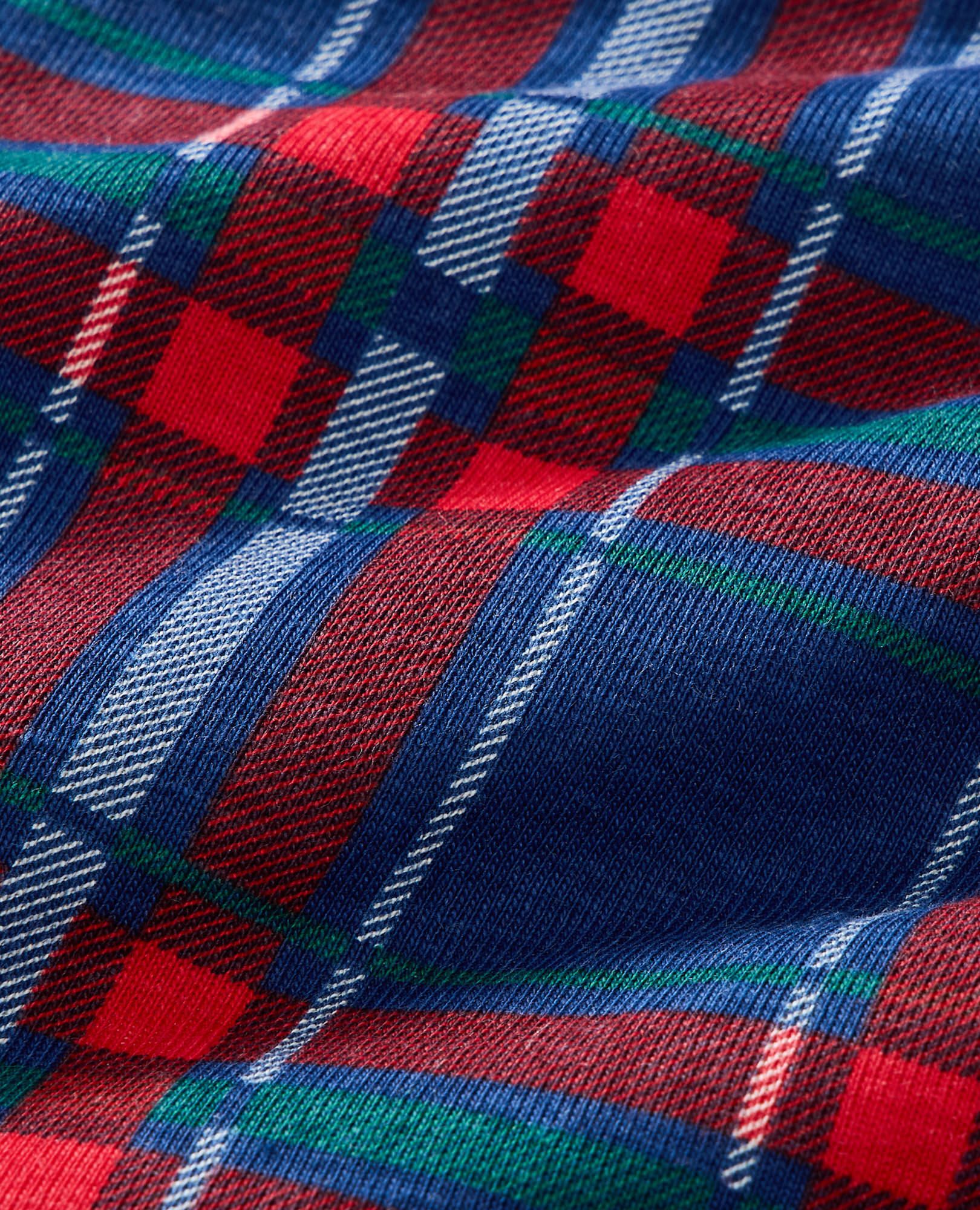 Women's Holiday Jogger Pajama Pants in Navy Plaid - main