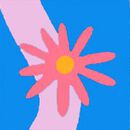 Wrap Skort in Wavy Floral on Swedish Sky - swatch