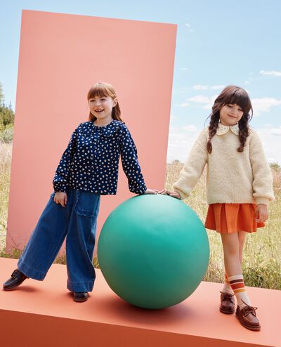 Denim Wide Leg Pants in Medium Wash - main