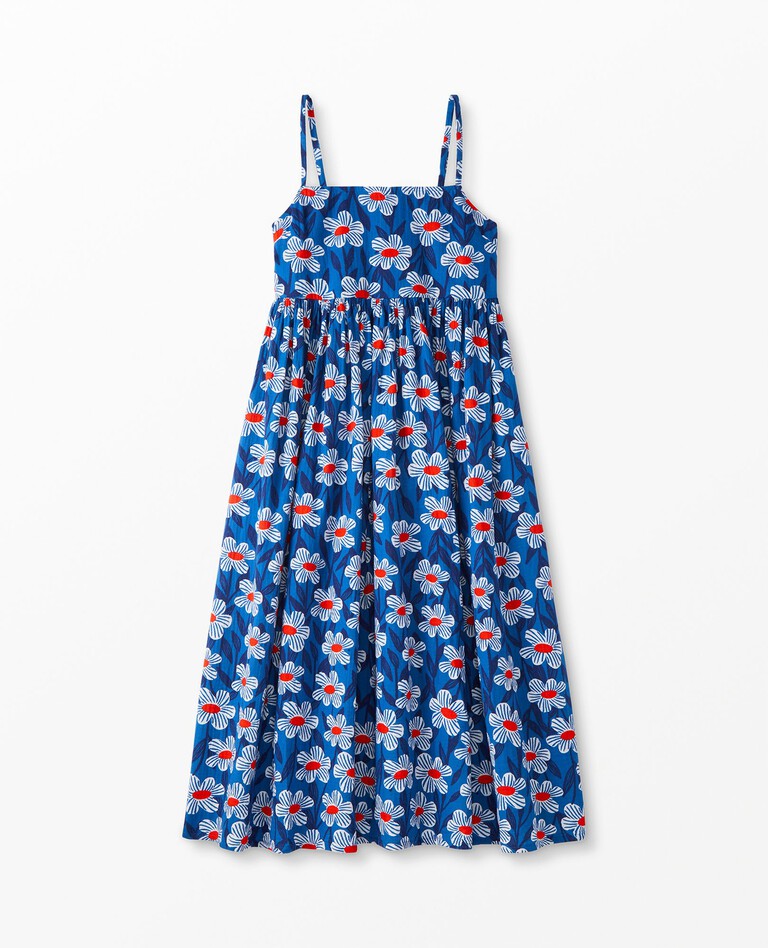 Women's Printed Summer Dress in Blue Daisy - main