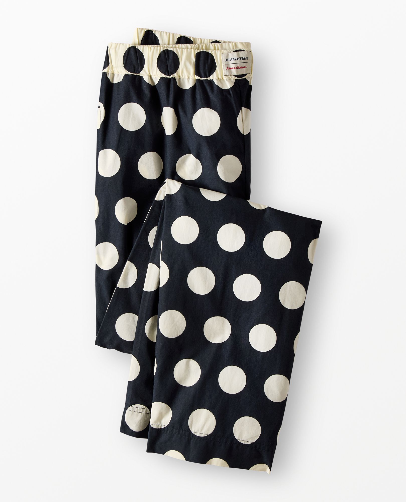 Adult Dusen Dusen Poplin Pajama Pants in Sweet Corn/Caviar Dots - main