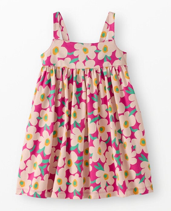 Girls' Bold Poppy Sleeveless Back Cut Out Dress with Pockets in 100% Combed Cotton - Size Little Kids 6-7 by Hanna Andersson