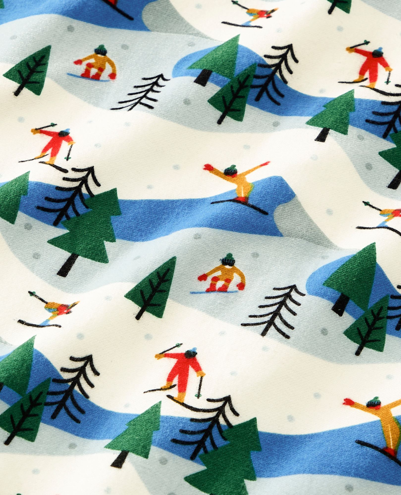 Adult Holiday Flannel Pajama Top in Ski Slope - main