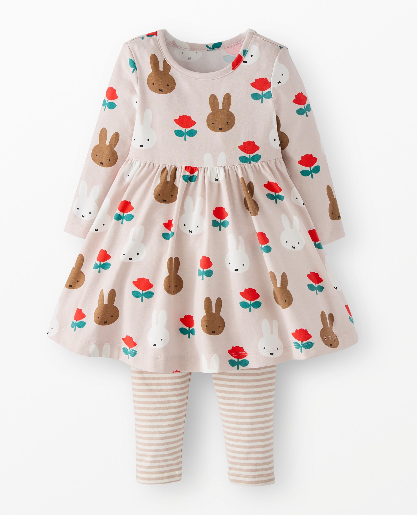 Miffy Long Sleeve Skater Dress & Leggings Set in Miffy Melanie Rose - main