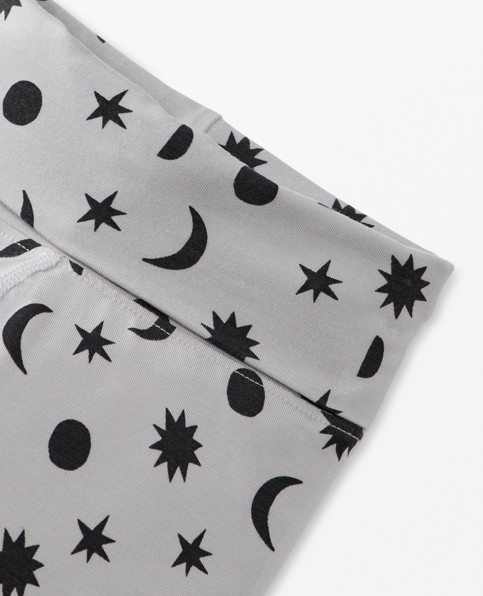 Baby Layette Wiggle Pants in HannaSoft™ in Stars and Moon Tonal on Grey - main