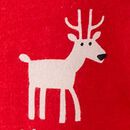 Baby Holiday Long Sleeve T-Shirt & Overalls Set in Dear Deer on Ribbon Red - swatch