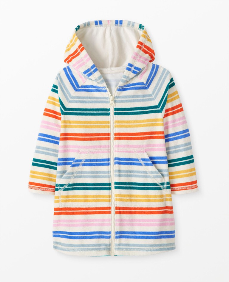 Sunsoft Loop Terry Zip Up Hoodie Cover-Up in Rainbow Stripes - main