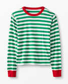Adult Unisex Long John Top In Organic Cotton in Tree Green/White/Hanna Red - main