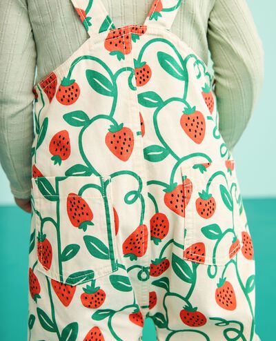 Baby Twill Overalls in Strawberry Season - main