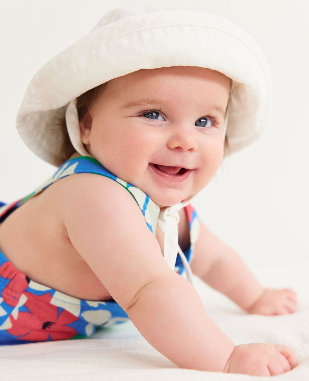 Baby Print Muslin Shortalls in Hibiscus Petals - main