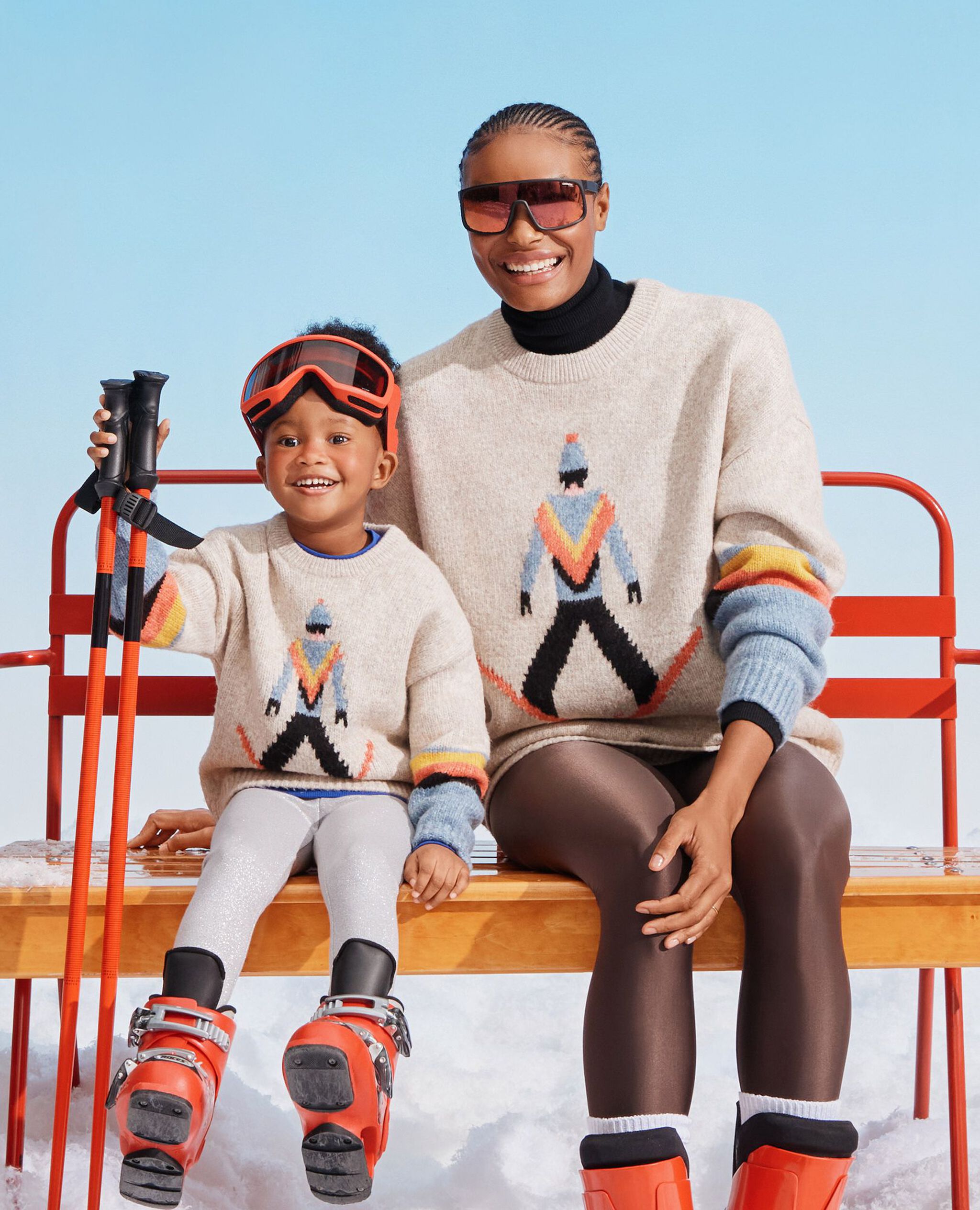 Adult Ski Graphic Sweater in Ski Ya Later Dude - main
