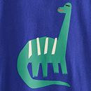 Long Sleeve Relaxed Fit Graphic T-Shirt in Dinosaur on Blue - swatch
