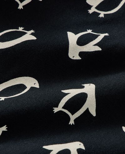 Adult Long Sleeve HannaSoft™ Pajama Set in Squeaky the Penguin on Black - main