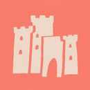 HannaJams™ Pajama Set in Sand Castles on Sun Fire - swatch