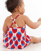 Baby Recycled Skirted One Piece Swimsuit in Super Strawberries - main