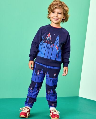 Marvel Spider-Man French Terry Sweatshirt & Sweatpants Set in Spiderman in the City Graphic - main