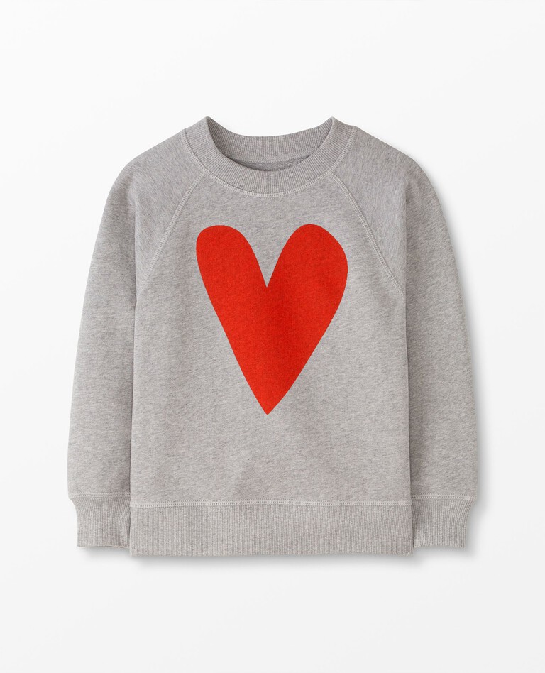 Valentines Graphic Sweatshirt In French Terry in You Are Loved on Grey - main