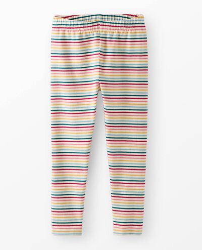 Rainbow Striped Leggings in Rainbow Stripe on Ecru - main