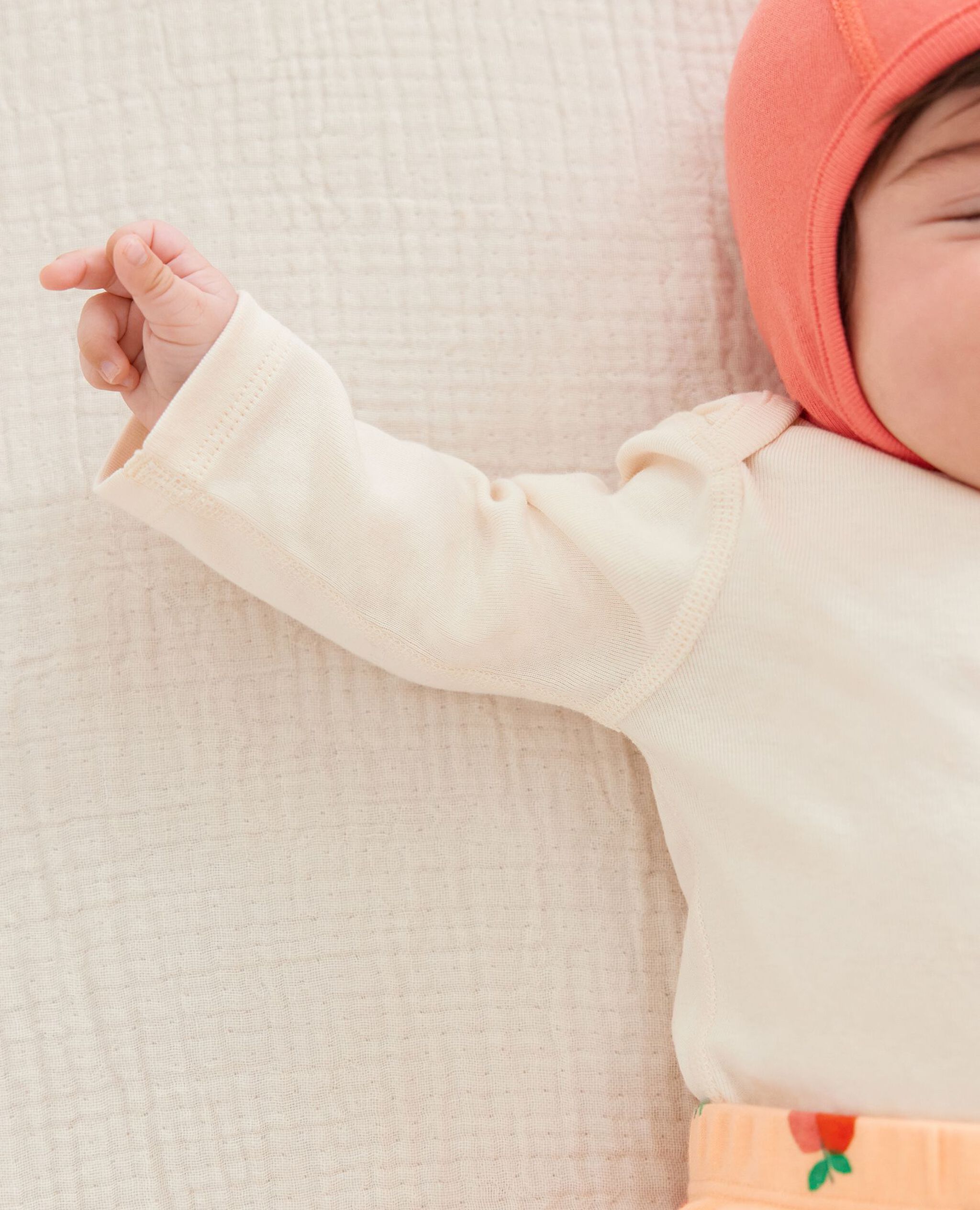 Baby Long Sleeve Bodysuit in Ecru - main