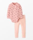 Baby Layette  Wrap Top & Wiggle Pants in HannaSoft™ in Blush Pink Rainbow - main