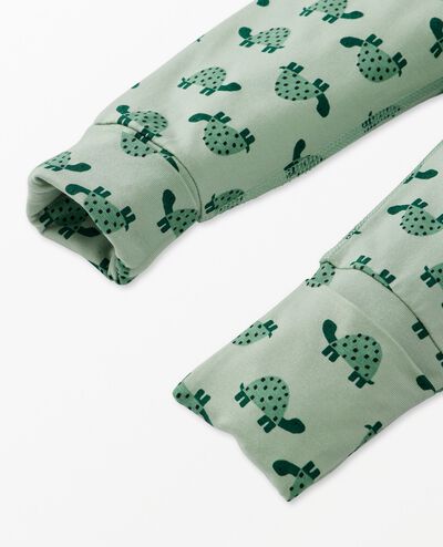 Baby Layette Wiggle Pants in HannaSoft™ in Mini Turtle on Seafoam - main