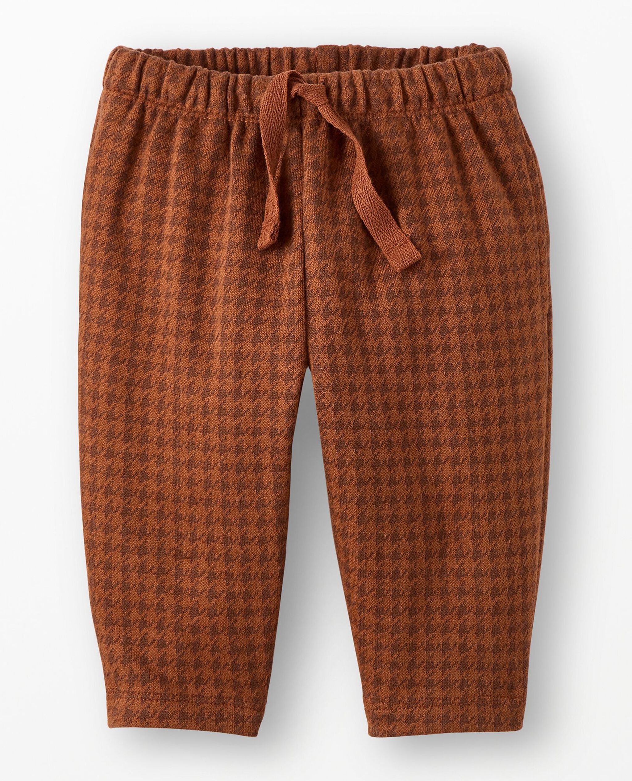 Baby Jacquard Pants in Brown Tonal Houndstooth - main