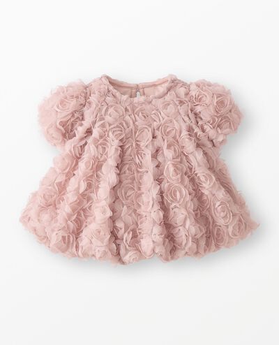 Baby Rosette Tulle Dress in Clay Pink - main